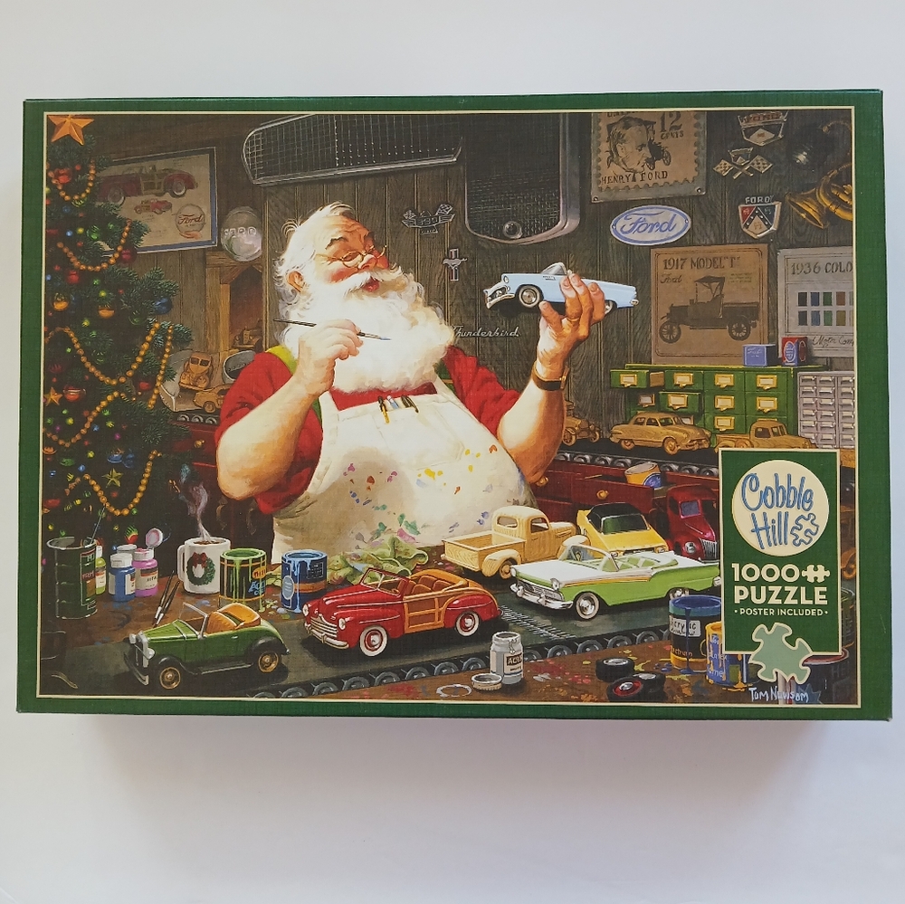 Santa Painting Cars 1000-piece puzzle by Cobble Hill